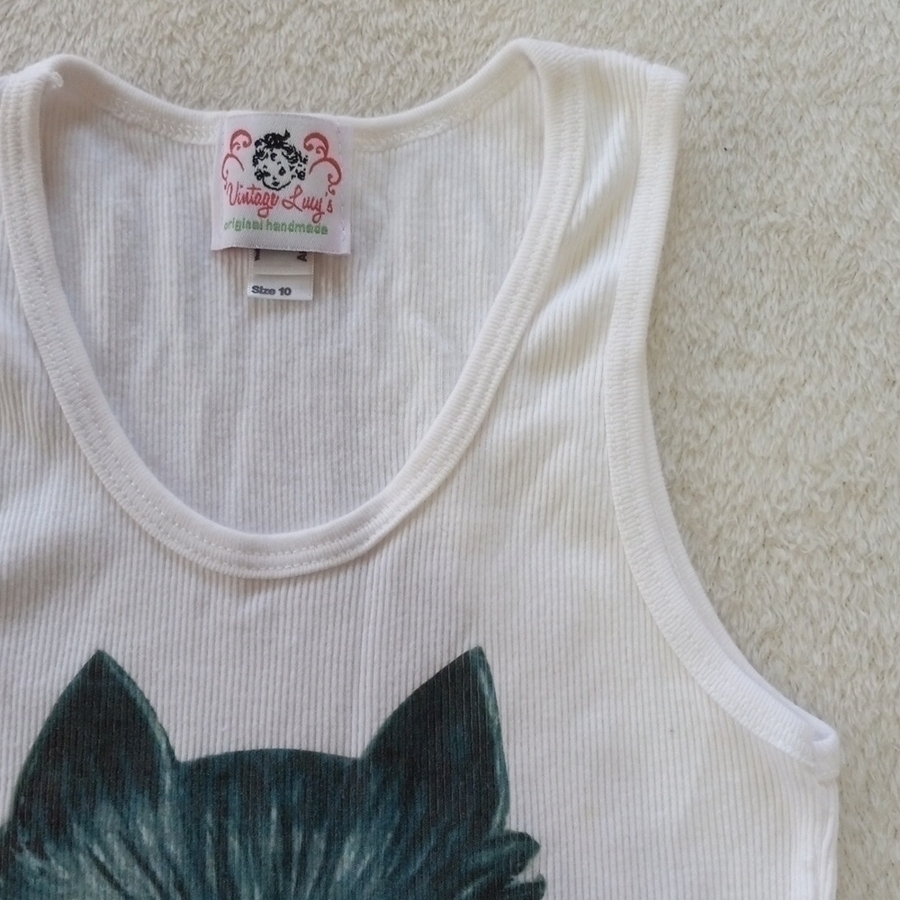 Girls Valentines Red & White Polka Dot Tank Top Puppy Love Sundress - Picture 6 of 9